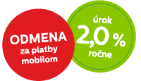 Odmena za každú platbu mobilom Odmena za platby mobilom